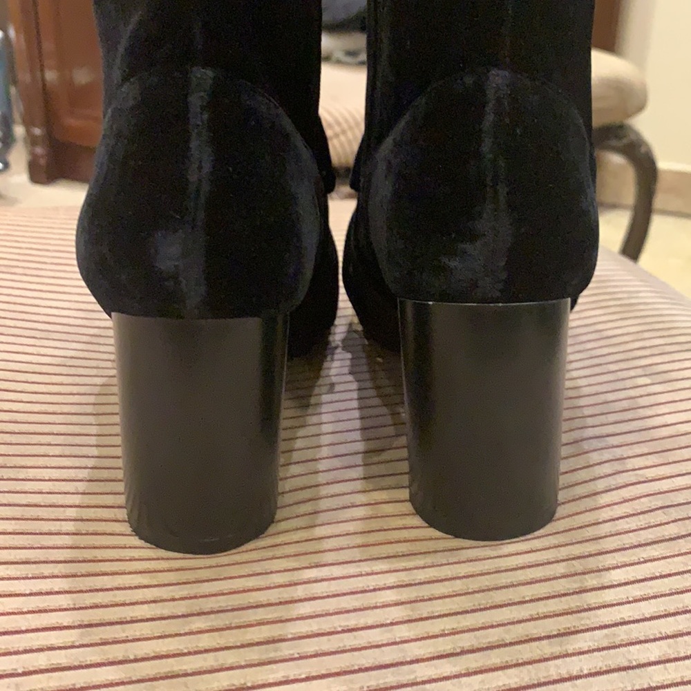 Zara Black Velvet Bow Knot Ankle Booties size 41 - Picture 7 of 9